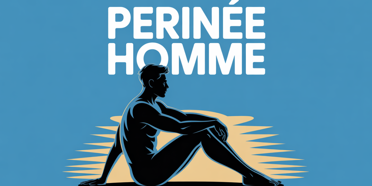 Illustration perinee homme posture confiante bassin surbrillance