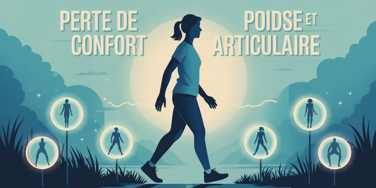 perte de poids et douleurs articulaires illustration stylisee