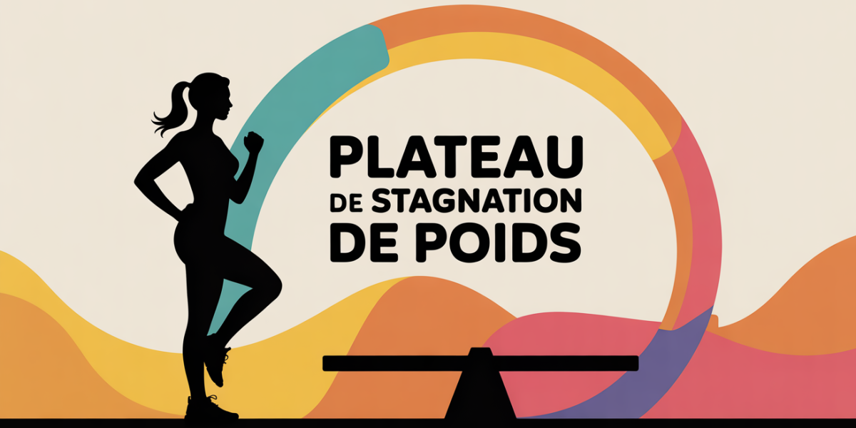 Graphique silhouette femme sportive plateau stagnation de poids