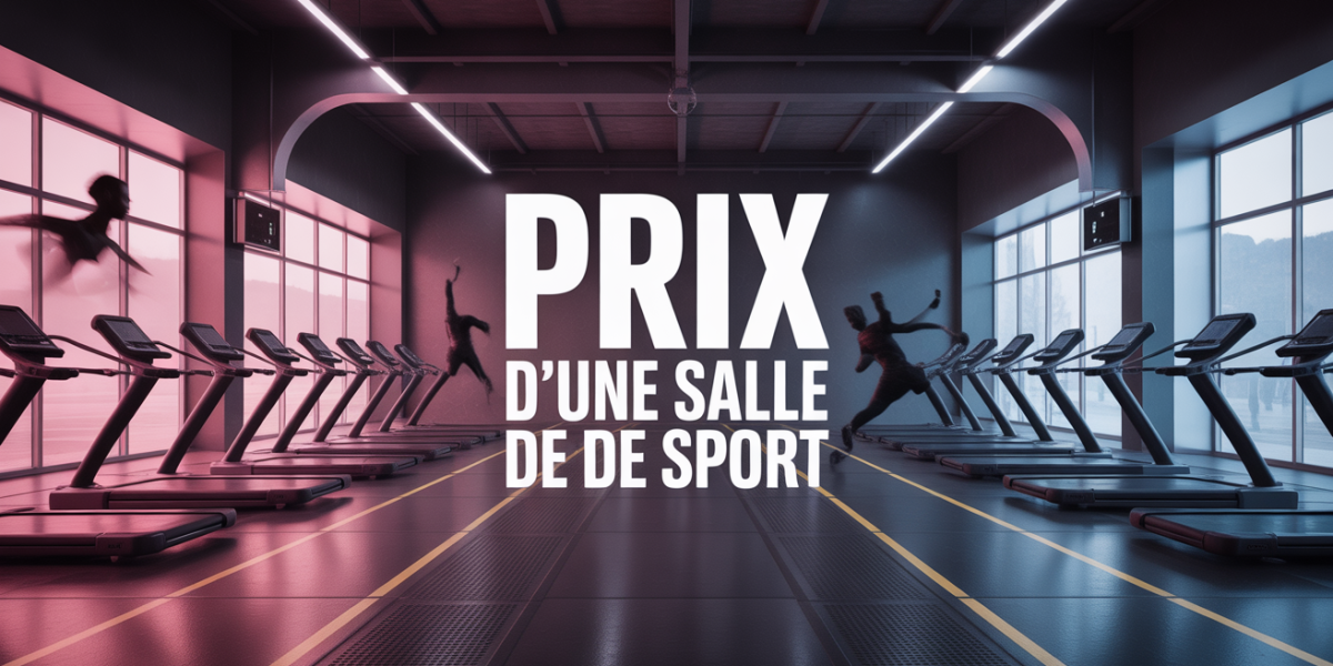 salle de sport moderne dynamique silhouettes haltères tapis cours prix