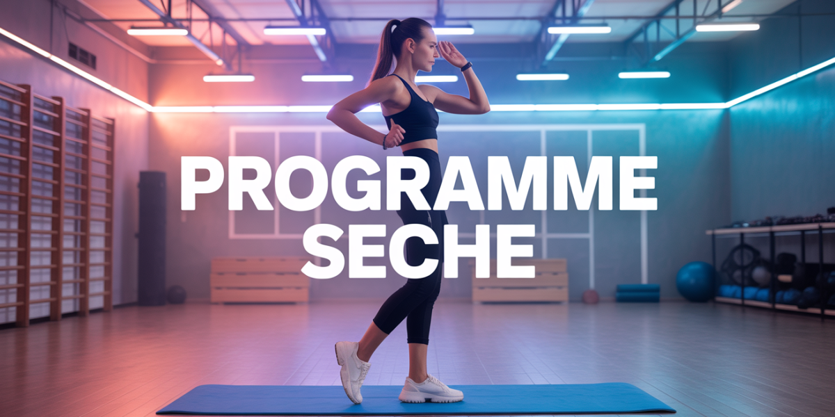 Programme seche fitness femme haltères et assiette équilibrée