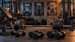 Push pull legs en salle : barre et haltères sur tapis
