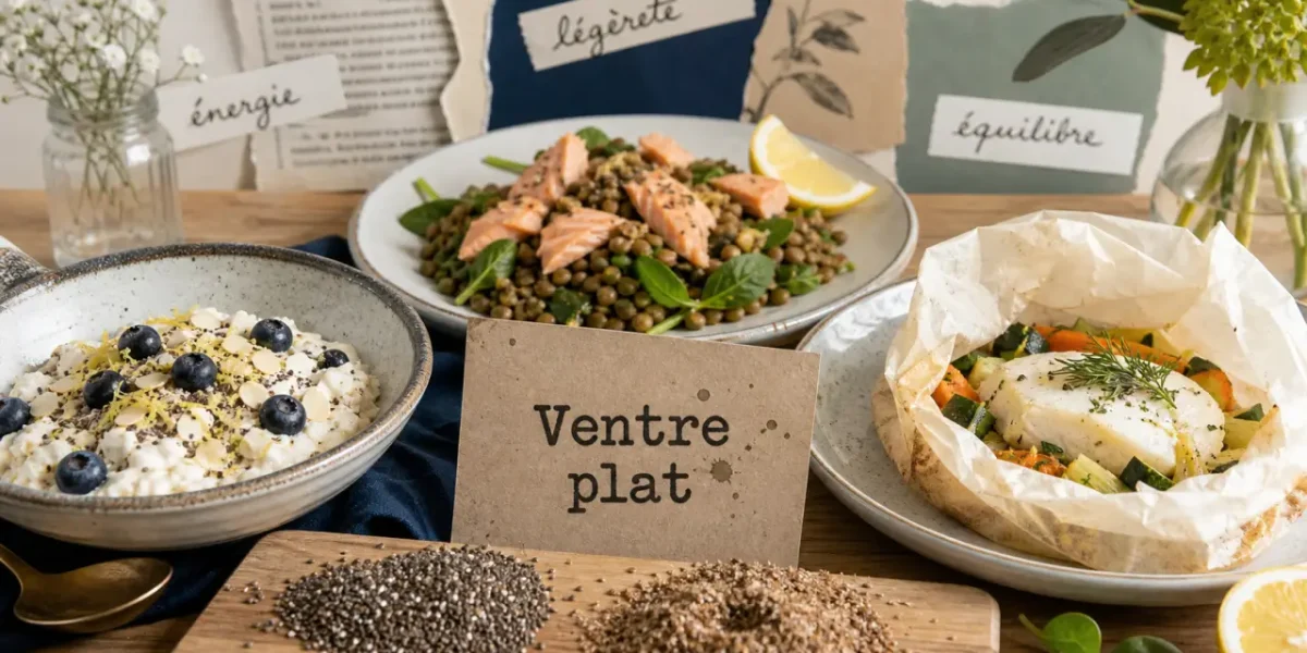 Recette pour maigrir le ventre : bowl avoine-yaourt, lentilles-saumon, cabillaud en papillote
