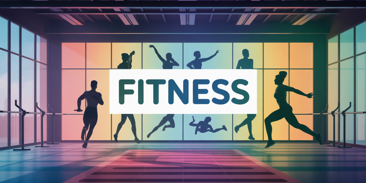 Salle de sport lumineuse silhouettes fitness