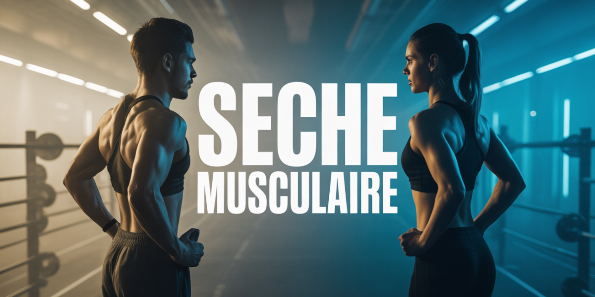 Homme et femme de dos salle de sport seche musculaire