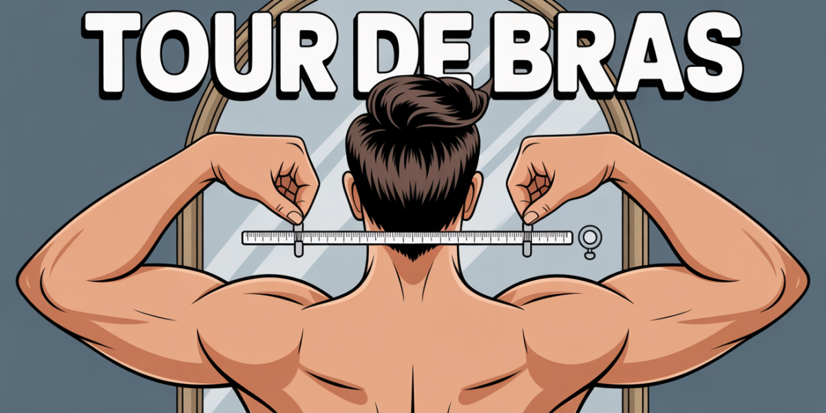 homme mesure tour de bras musculation miroir