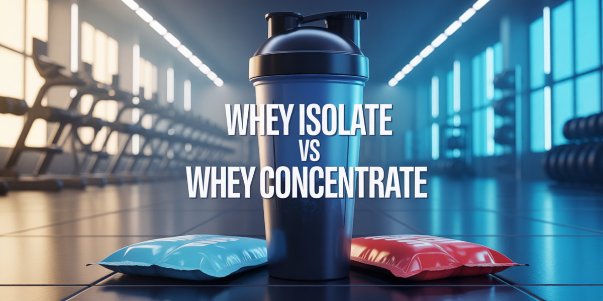 Comparatif visuel whey isolate whey concentrate en salle de fitness